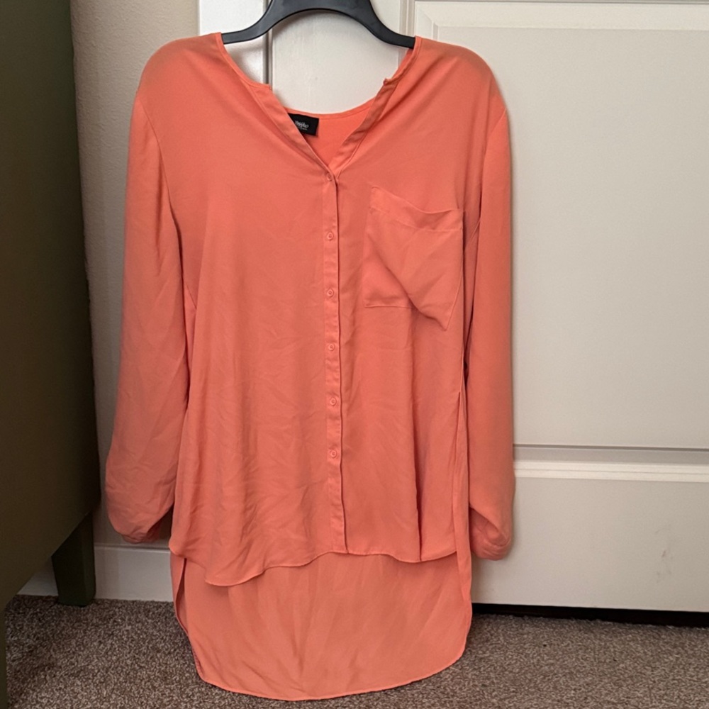 Elegant Peach Button-Down Shirt